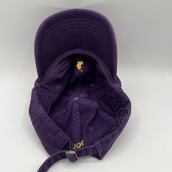 Polo Ralph Lauren Hat Cap Strap Back One Size Purple Pony Logo Embroidered - Picture 6 of 7